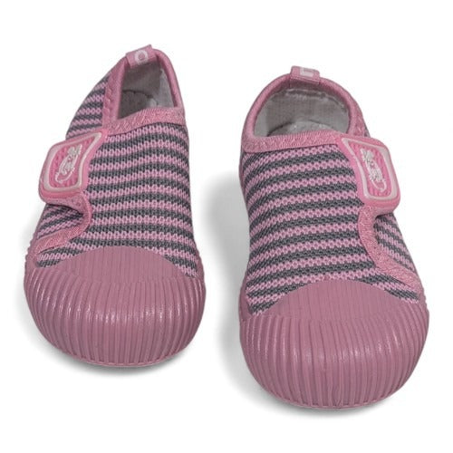 Sporty Pink & Blue Striped Non-Slip Baby Shoes