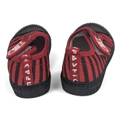 Sporty Red & Black Striped Non-Slip Baby Shoes
