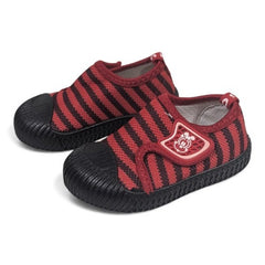 Sporty Red & Black Striped Non-Slip Baby Shoes