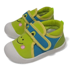 Non-Slip Lime Green Smiley Soft-Sole Baby Booties