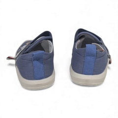 Non-Slip Adorable Blue Shoes with Fun Cartoon Emblems