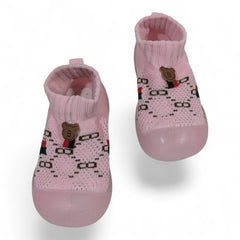 Pink Knitted Anti-Slip Baby Walking Sock Shoes