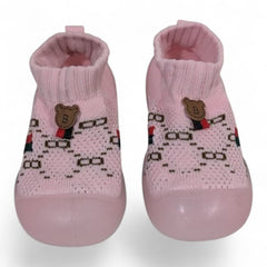 Pink Knitted Anti-Slip Baby Walking Sock Shoes