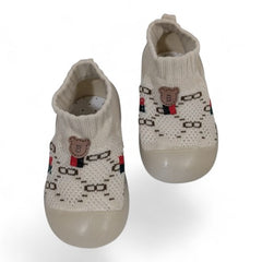 Brown Knitted Anti-Slip Baby Walking Sock Shoes