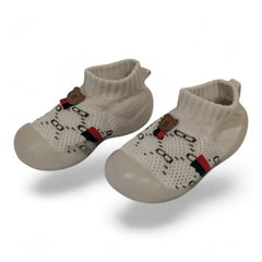 Brown Knitted Anti-Slip Baby Walking Sock Shoes