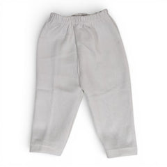 White Cotton Baby Pants with Elastic Waistband (Pack of 3)