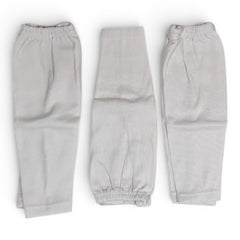 White Cotton Baby Pants with Elastic Waistband (Pack of 3)
