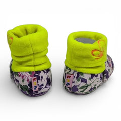 Cozy Fleece Floral Print Infant Booties