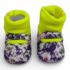 Cozy Fleece Floral Print Infant Booties