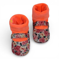Cozy Fleece Floral Print Infant Booties