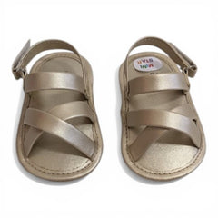 Champagne Cross-Strap Infant Sandals