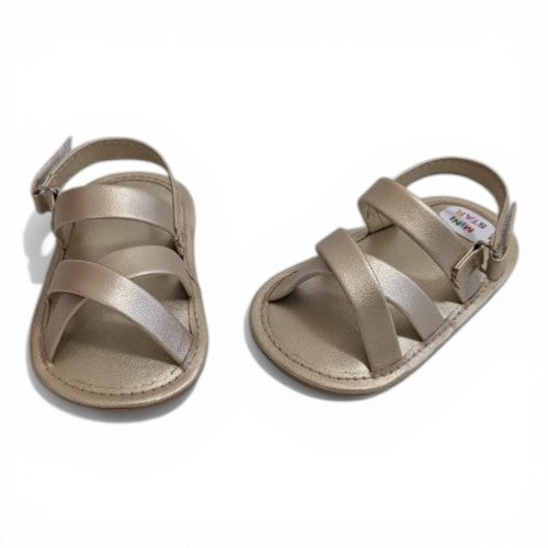 Champagne Cross-Strap Infant Sandals