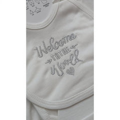 6-Piece Newborn Gift Set - "Welcome to the World" Embroidery
