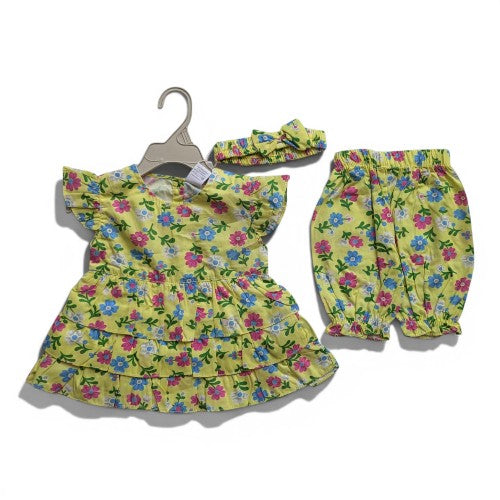 Floral Printed 3-Piece Baby Girl Suit