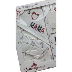 New Journey 10-Piece "I Love Mama" Newborn Baby Gift Set – White