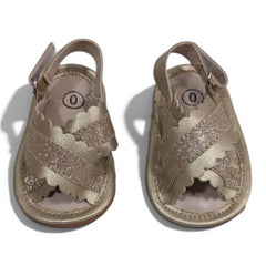 Sparkle-Steps Scalloped Glitter Sandals