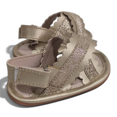 Sparkle-Steps Scalloped Glitter Sandals