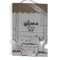 Elegant Kids 10-Piece "Welcome to the World" Newborn Baby Gift Set - Blower Velvet