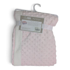 Baby Comfort Pink Minky Dot Baby Blanket with Embroidered Elephants