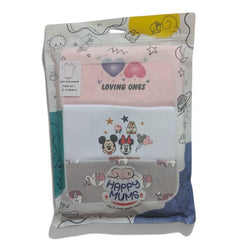 Pack of 3 Baby Bodysuits - Mickey, Hearts, and Elephants