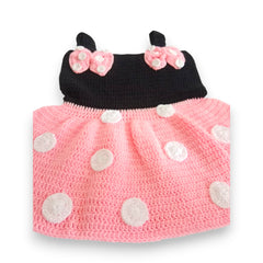 Handmade Crochet Minnie Mouse Inspired Baby Girl Dress Set