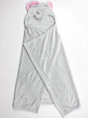 Pink Elephant Hooded Fleece Blanket