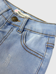 Ripped Light Blue Shorts