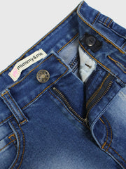 Ripped Dark Blue Shorts