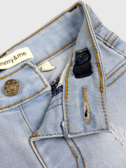 Ripped Light Blue Shorts