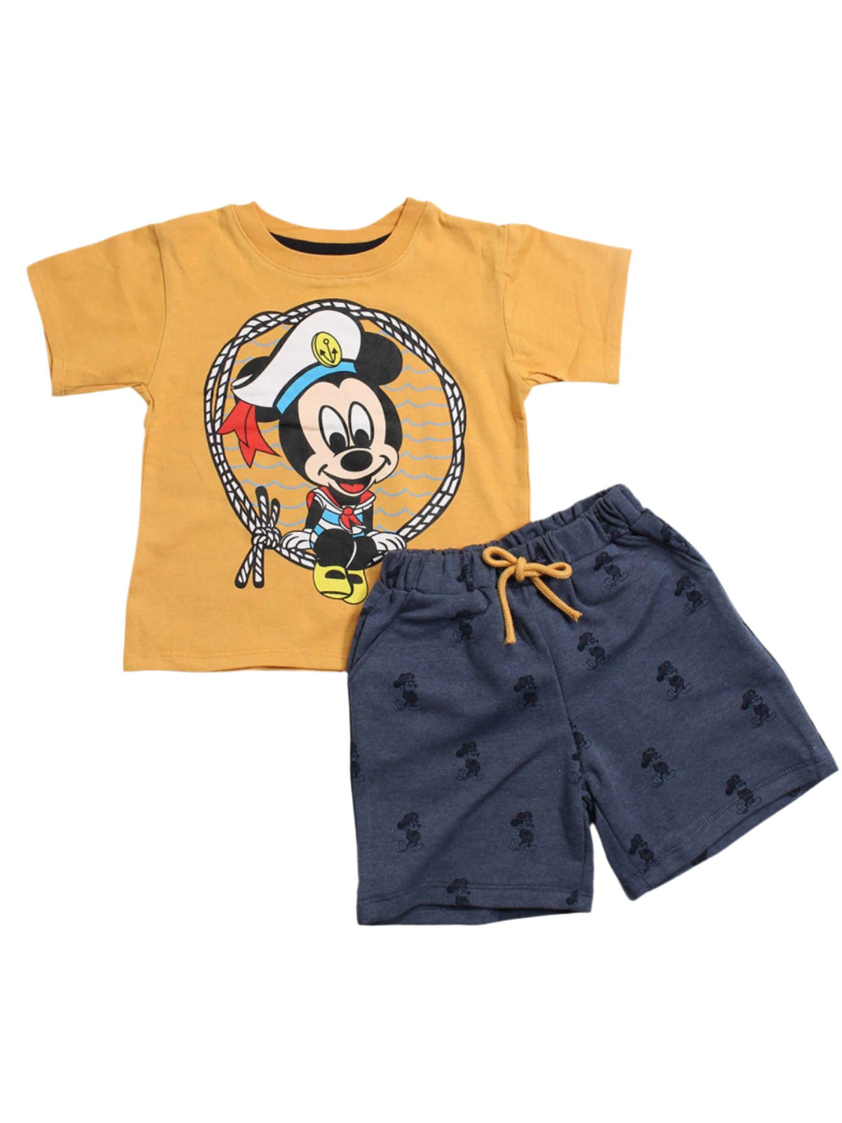 Mustard & Blue T-Shirt and Shorts