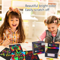 Scratch Art Notes Set-Rainbow Colors