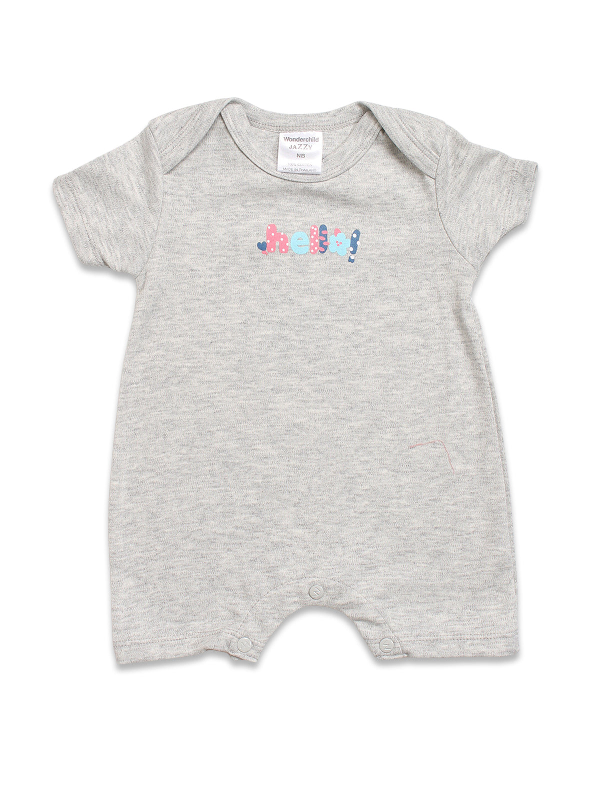 Gray Hello Half Romper