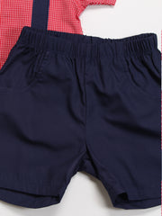 Red Check Bow Shirt and shorts