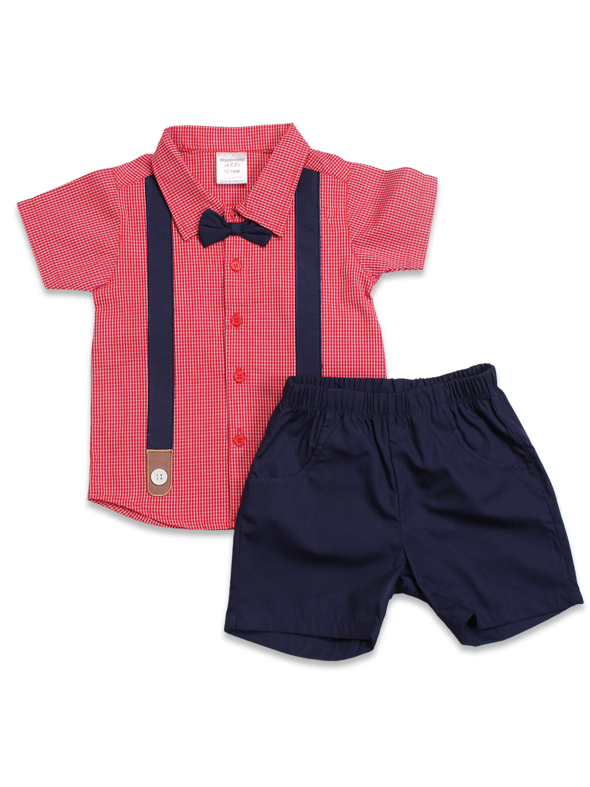 Red Check Bow Shirt and shorts