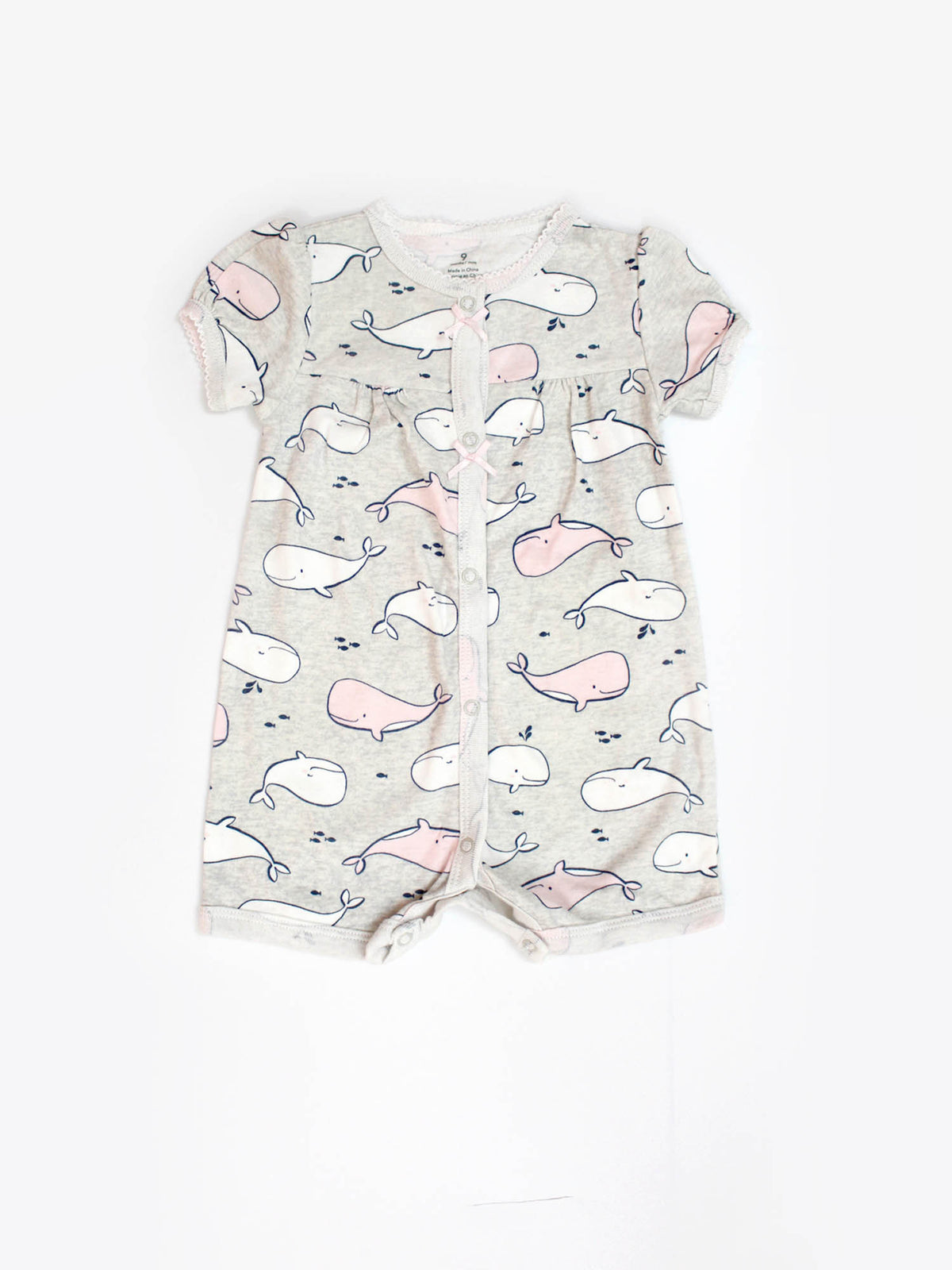 Cute Whales Girl Half Romper