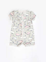Cute Whales Girl Half Romper