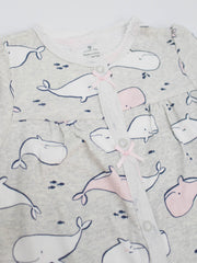 Cute Whales Girl Half Romper
