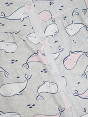 Cute Whales Girl Half Romper