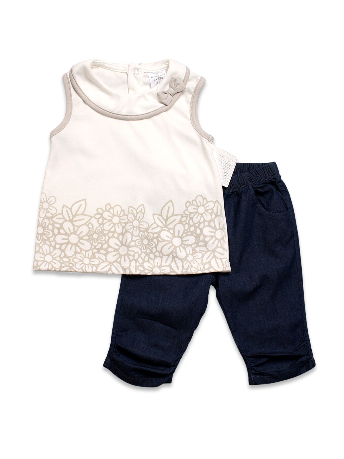 White Top and Denim Pants